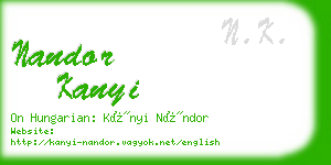 nandor kanyi business card